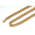 Material de acero inoxidable Venta al por mayor 24 K oro Twisted Necklace Cadena de venta por metro, oro Gargantilla Collar